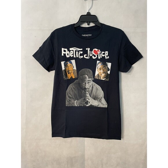 Chemistry Poetic Justice Tupac Graphic Tee Black Size S - Picture 1 of 4